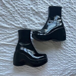 Jeffrey Campbell Glossy Black Platform Boots